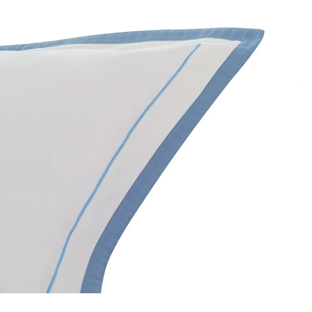 Coppia Federe - Cotone Extra Fine TC150 Nuvola Bianco con Colore Bordo Carta da Zucchero Outlet